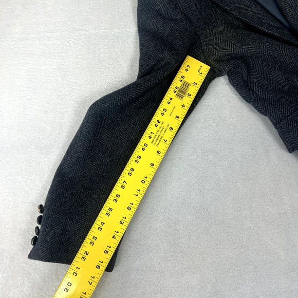 Imperial By Haggar Blazer Sport Coat Men’s 38 100% Wool Blue Herringbone USA - Picture 15 of 16